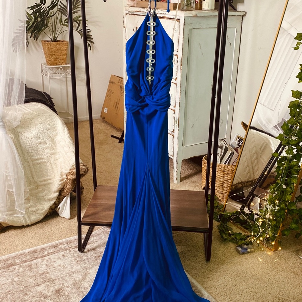 Sleek Blue Evening Gown